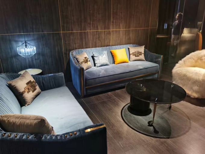 Luxury Modern Leather Sofa Set Couch Living Room Sofa Hotel Villa 3