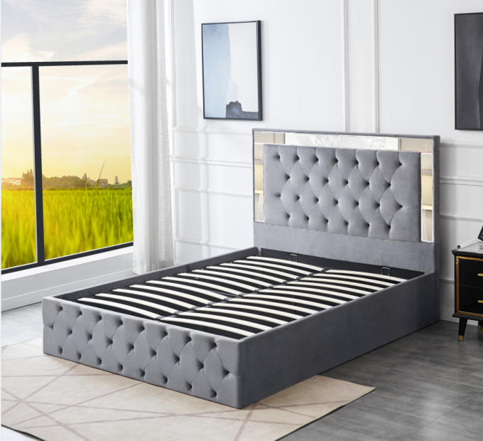 Modern Leather Luxury Bed Master Hotel Bedroom Double Bed 1.8 Bedroom King Bed 3