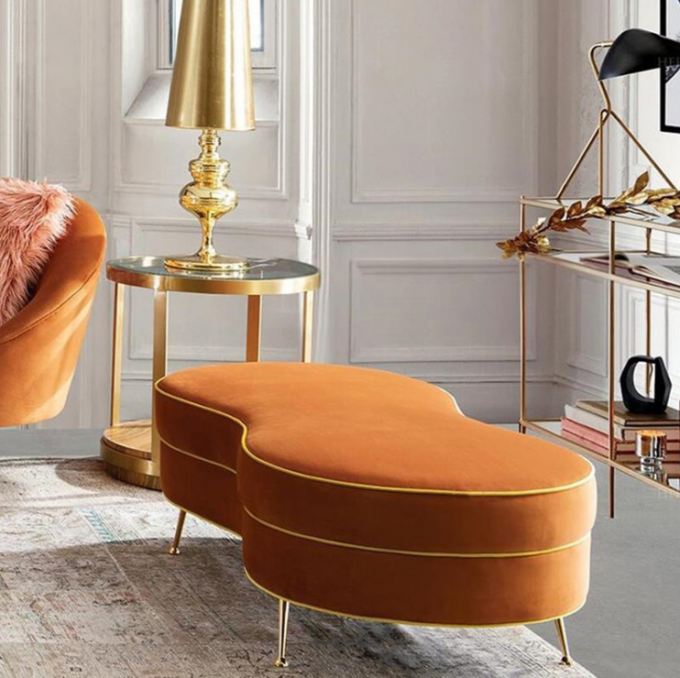 Italian Leather Hotel Custom Sofa Bed Tail Stool Long Bench Sofa Door Entry 3