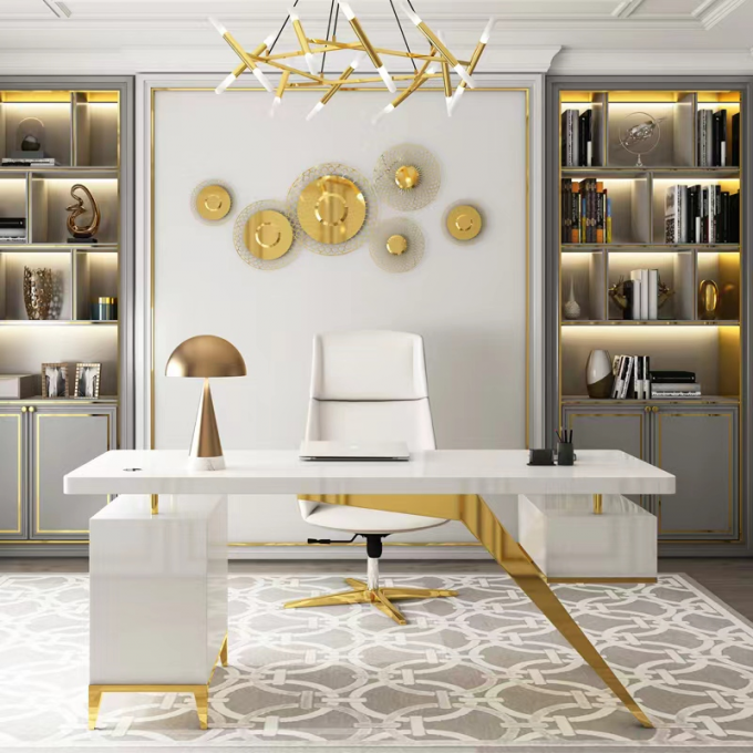 Modern Luxury Hotel Bedroom Desk Supreme White Rock Plate 1