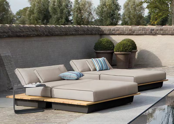 Outdoor Pool Sofa Bed Lounge Chairs Sofa Tanning Ledge Cushions Chaise 3
