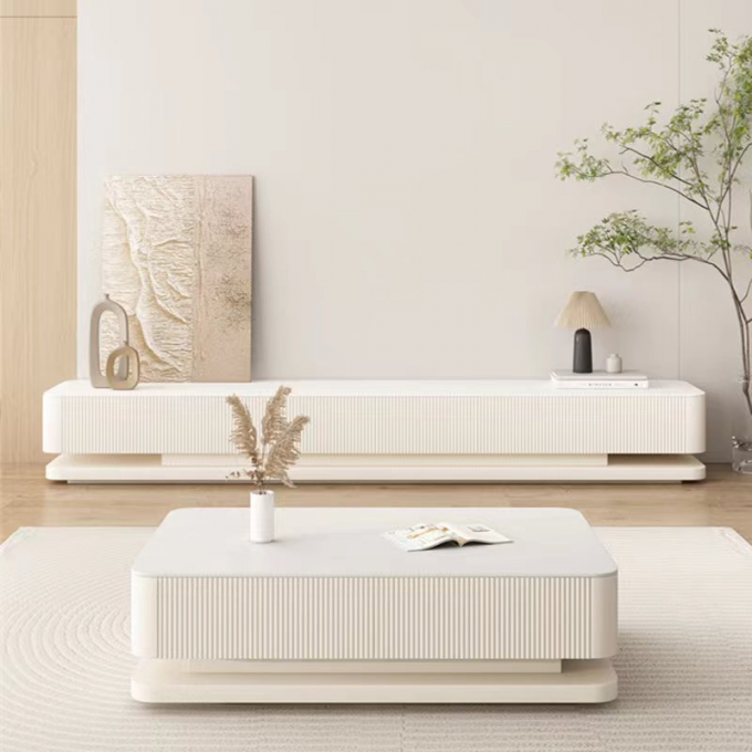 Villa Hotel  TV Cabinets Modern Living Room Furniture Stainless Steel LCD TV Console 3