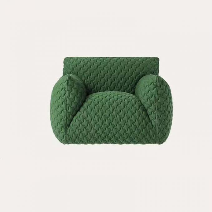 Vacation Hotel Waiting Room Sofa Modern Single Blue Linen Fabric Sofa 0