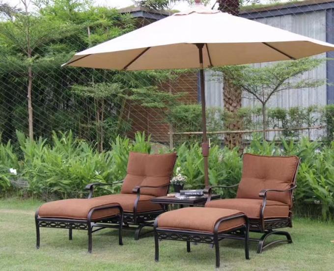 poolside Luxury Hotel Furniture Sun Bed Lounger Set High Backrest Garden Poolside Furniture 2