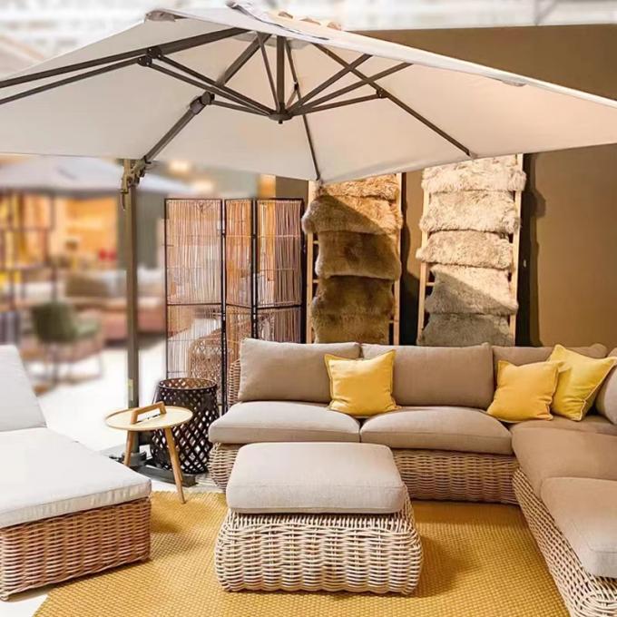 Modern Luxury Outdoor Furniture Set Hotel Garden Wicker Rattan Sofa Set 0