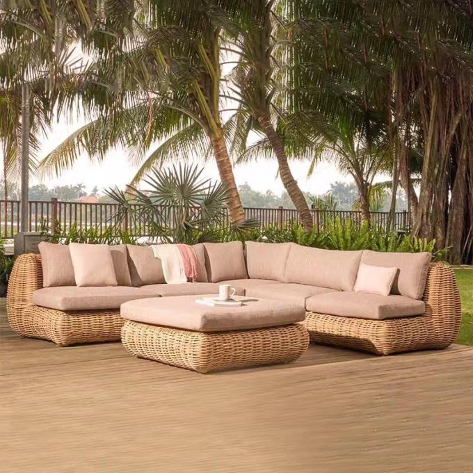 Modern Luxury Outdoor Furniture Set Hotel Garden Wicker Rattan Sofa Set 2