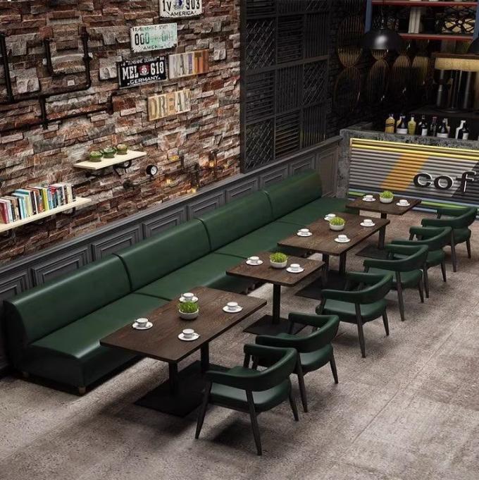 Vintage Restaurant Leather Booth Sofa Chair Table Set For Coffee Shop Cafe Bar Hotel 1