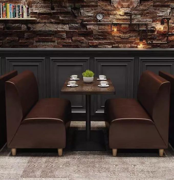 Vintage Restaurant Leather Booth Sofa Chair Table Set For Coffee Shop Cafe Bar Hotel 2