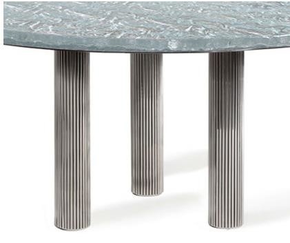 Luxury Hotel Restaurant Furniture Water Wave Pattern Round Dining Table 3
