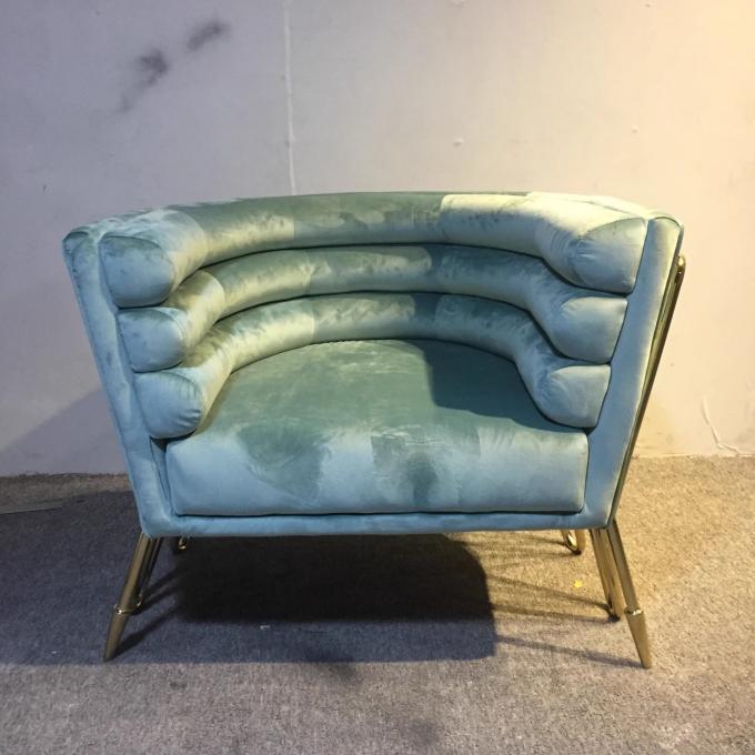 Customised Hotel Stainless Steel Single Sofa Chair With Optional Fabric And Metal Legs 3