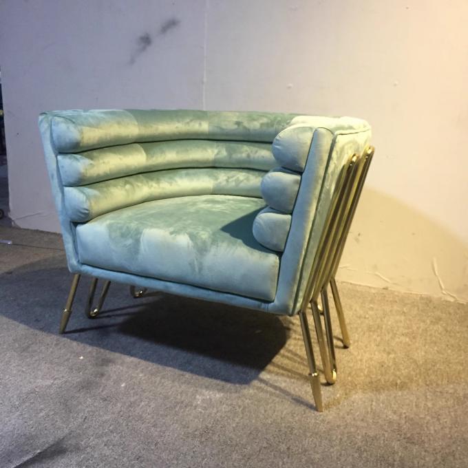 Customised Hotel Stainless Steel Single Sofa Chair With Optional Fabric And Metal Legs 5