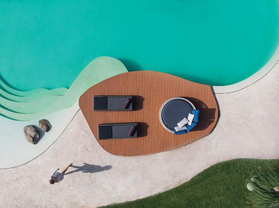 Luxury Hotel Outdoor Rattan Round Bed Alfresco Lounger Sofa 0