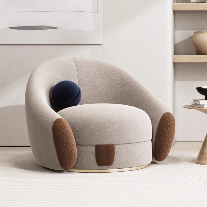 Fabric Swivel Sofa For Guest Rooms In Star Rated Hotels Single Chair With Armrests 3