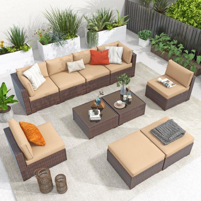 High-grade Hotel Outdoor Sofa Rattan Wicker Rattan Chair Rattan Sofa Combination 1