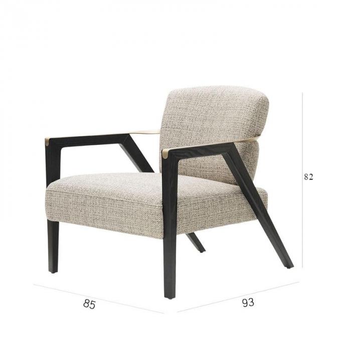 Customised Star Hotel Single Stainless Steel Armchair With Fabric Option 3