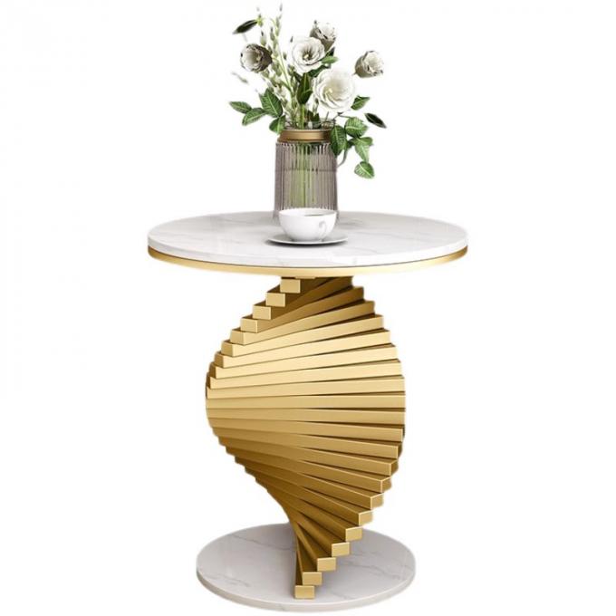 Black Gold Marble Coffee Table Casual Metal Side Table Hotel Office Use 4