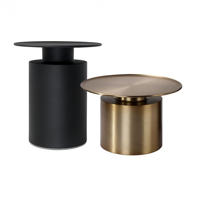 Five-star Hotel Modern Carbon Steel Art Round Corner Table Guest Room Bedside Table 3