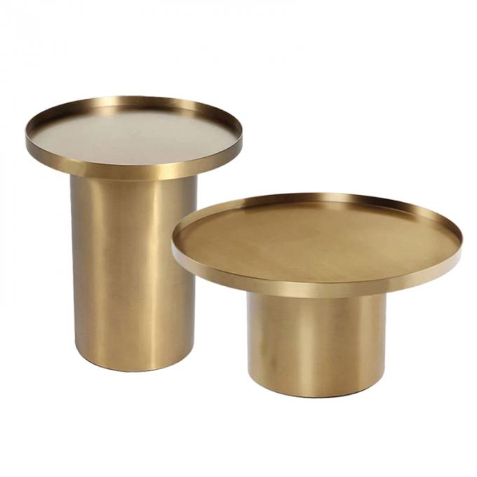 Five-star Hotel Modern Carbon Steel Art Round Corner Table Guest Room Bedside Table 5