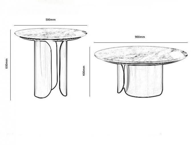 Five-star Hotel Modern Carbon Steel Art Round Corner Table Guest Room Bedside Table 7