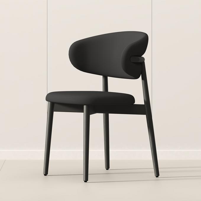 Light Luxury Hotel Restaurant Furniture Stainless Steel Armrest Leather Dining Chair 5