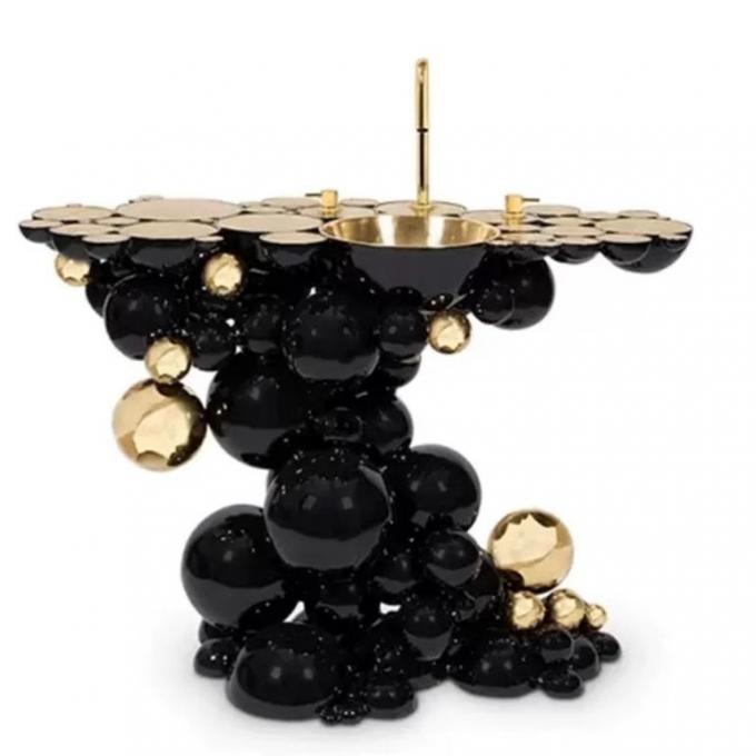 Star Hotel Art Bubble Style Entryway Table With Sturdy Metal Base 0