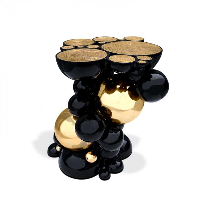 Star Hotel Art Bubble Style Entryway Table With Sturdy Metal Base 1