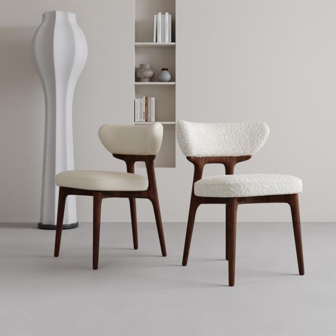 Star Hotel Solid Wood White Leather Dining Room Chairs 0