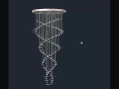 Metal Leaf Shaped Custom Lighting Hotel Lobby Main Chandelier Staircase Lights