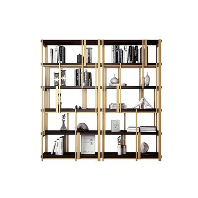Good price Custom Modern Stainless Steel Hotel Furniture Bookshelf Display Cabinet Gold online