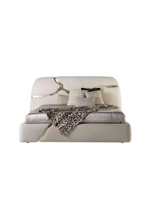 Good price Lapiaz King Upholstered Platform Bed Inlaid Gold Stainless Steel online