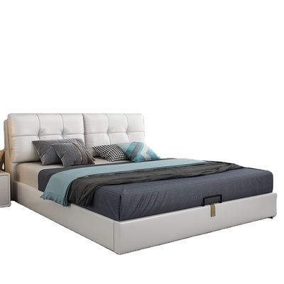 Good price Luxury Leather White Bed Modern Soft Art Hotel Room Bed online