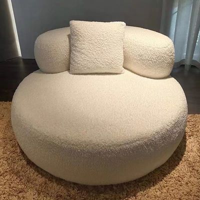 Good price Living Room Round Banquette Sofa Bedroom Hotel Modern Lamb Fleece Round Seat Sofa online