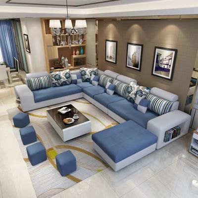 Good price Crushed Velvet Fabric Custom Sofa Bed Leather Border  Living Room online