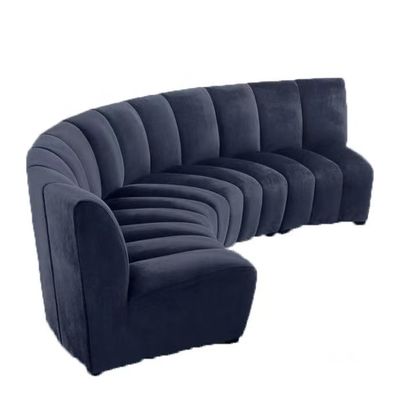 Good price Modern Living Room Navy Blue Velvet Sofa Hotel Lobby Curve Arc Velvet Sofa online