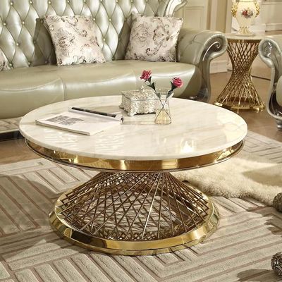 Good price 304 Stainless Steel Hotel Coffee Table Modern Luxury Round Coffee Table online