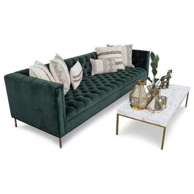 Good price Hunter Marble Green Velvet Sofa Set Hotel Lobby Sofa ODM online