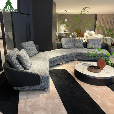 Good price Luxury Hotel Lobby Reception Modular Sofa Set High End Villa Fabric Grey Linen Sofa online