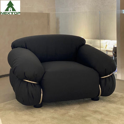 Good price OEM Hotel Bedroom Furniture Fabric Single Black Sofa Chair Puffy Exterior Villa Living Room online