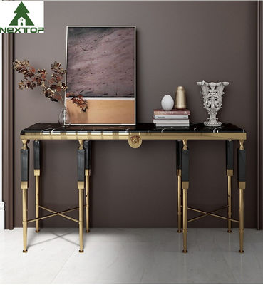 Good price Modern Luxury Hotel Furniture Gold Stainless Steel Marble Decorative Console Entryway Table online
