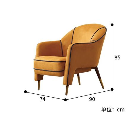 Good price European Hotel Lobby Furniture Retro Single Armchair Metal Frosted Velvet Lazy Sofa Chair online