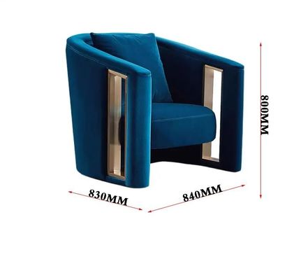 Good price Creative Armrest Hollow Velvet Metal Single Sofa Chair Italian Style Customized online