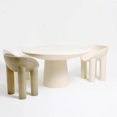 Good price Art Elephant Legs Hotel Coffee Table Fiberglass Simple Round Dining Table Chairs Set online