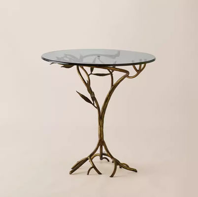 Good price Luxury Ironwork Frame Clear Tempered Class Top Hotel Coffee Table online