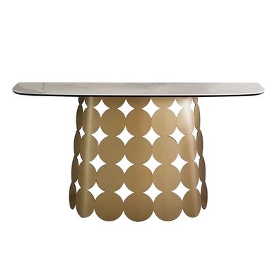 Good price Luxury Hotel High-end Stainless Steel Marble Gold Entrance Table online