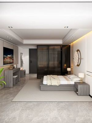 Good price Modern Star Hotel Bedroom Wooden Furniture Finish Customization Project online