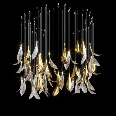 Good price Metal Leaf Shaped Custom Lighting Hotel Lobby Main Chandelier Staircase Lights online