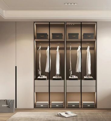 Buy Light Hotel Room Cabinets Modern Hotel Wardrobe Rock Plate 2*0.6m online manufacture