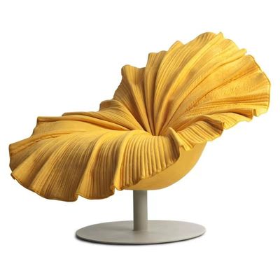 Buy Nordic Light Luxury Velvet Flower Petal Chair Hotel Showroom Stainless Steel Base online manufacture