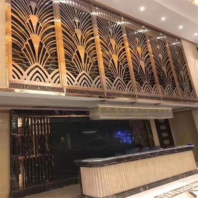 Buy Light Luxury Room Divider Partition Stainless Steel Hotel Metal Room Divider online manufacture