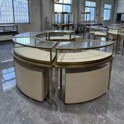 Buy Custom Modern Jewelry Display Showcase Round Counter Top Cabinet online manufacture